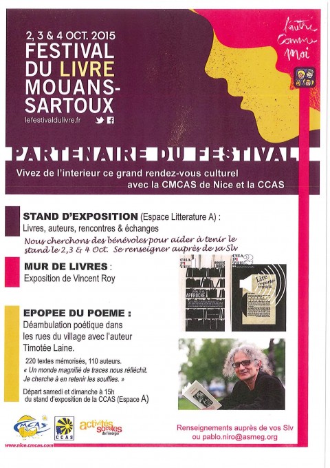 Festival du Livre de Mouans-Sartoux 2, 3 et 4 octobre 2015